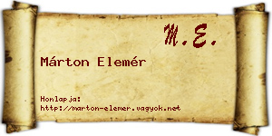 Márton Elemér névjegykártya