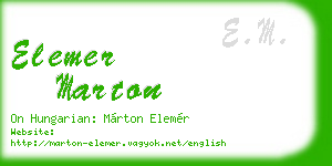elemer marton business card